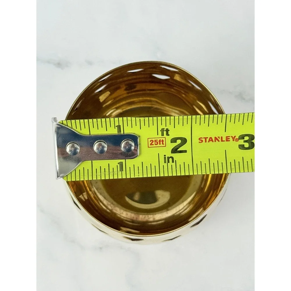 VTG Hosley Solid Brass Heart Cutout Votive Candle Holder Tea Light 2 1/2